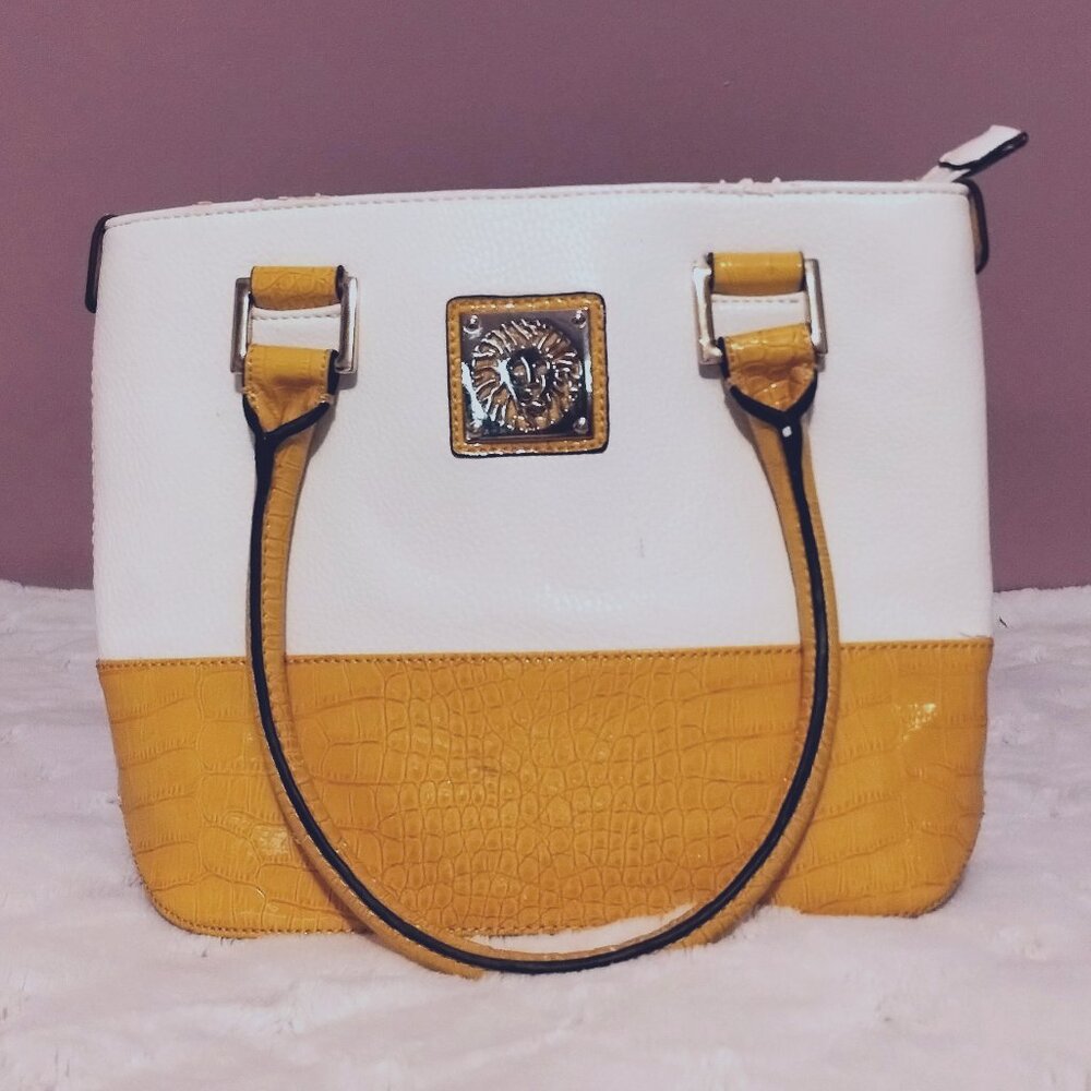 Anne Klein Yellow and White Bag - Picture 2 of 14